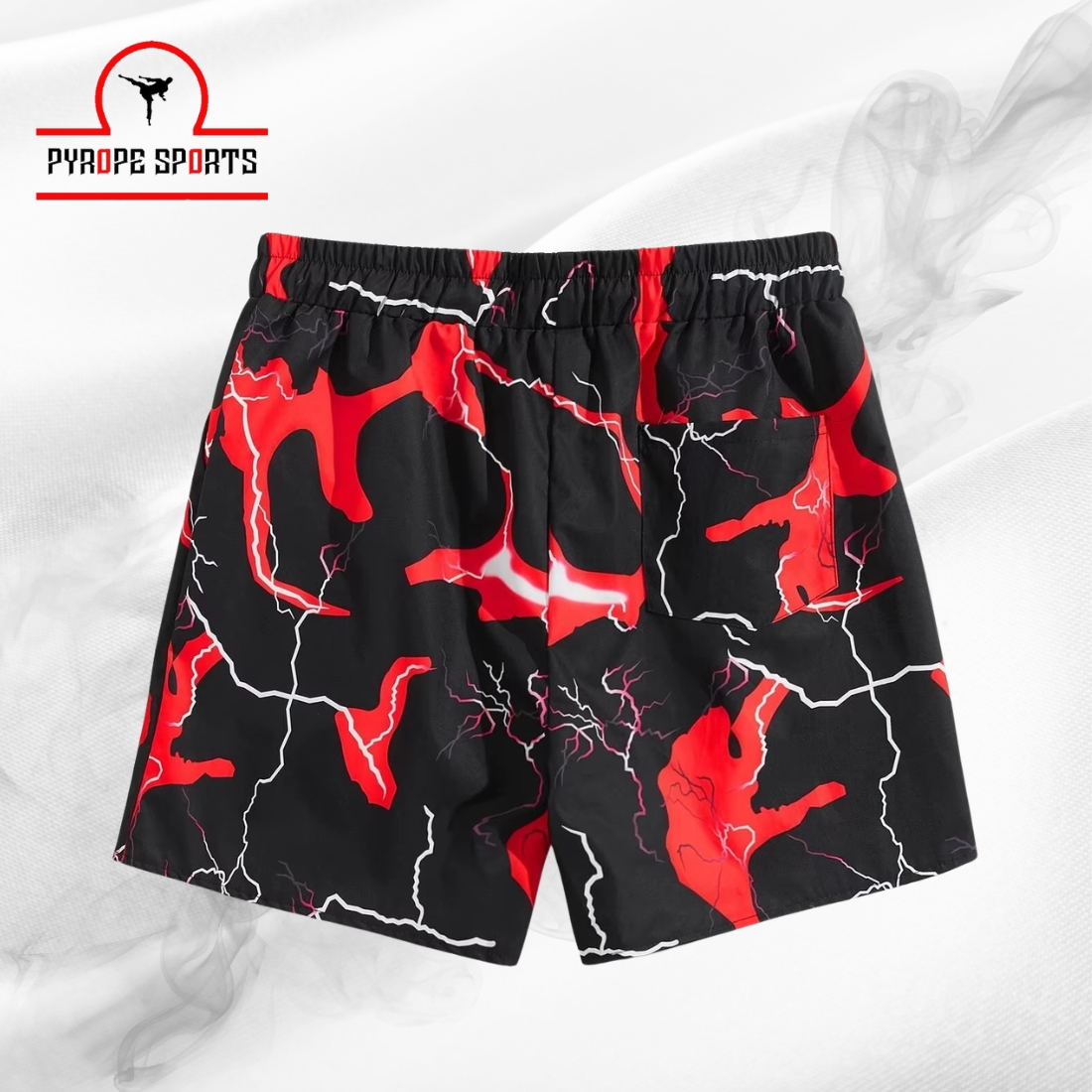 Custom Lightning Print MMA Training Shorts – Breathable Gym & Fight Shorts - Image 2