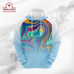 Men’s Abstract Printed Pullover Hoodie – Premium Multicolor Streetwear