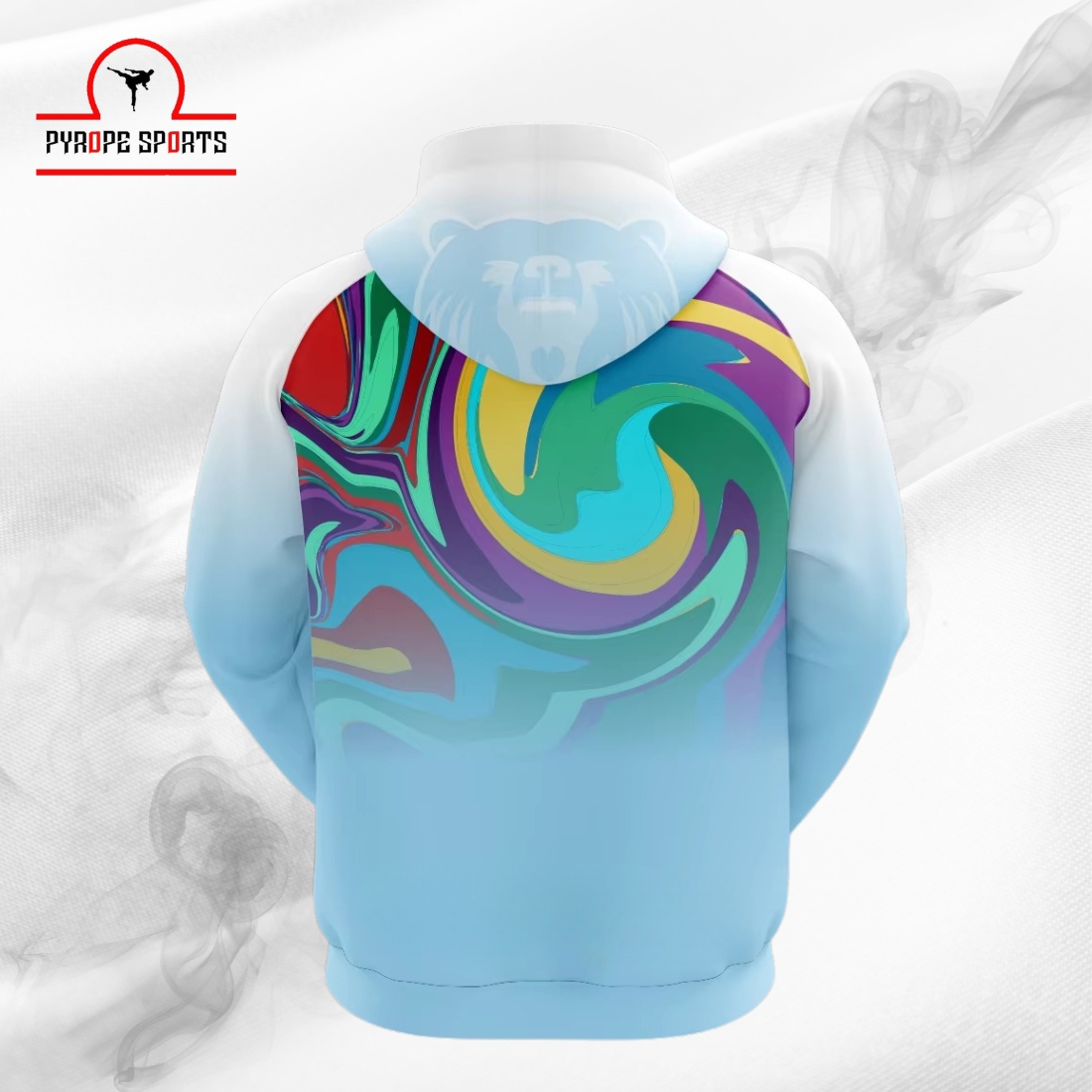 Men’s Abstract Printed Pullover Hoodie – Premium Multicolor Streetwear - Image 2