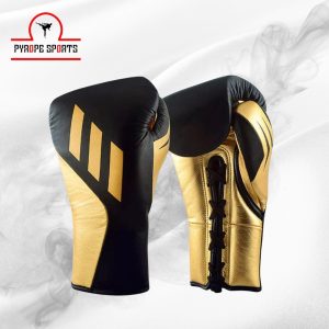 Premium Boxing Gloves – Multi Color Leather Training Gloves (Black/Red/White Gold)
