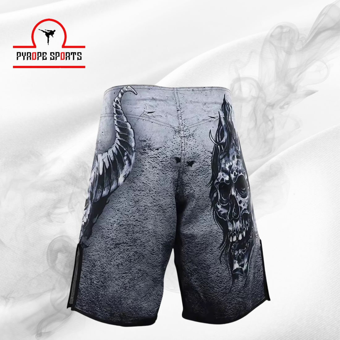 Custom Skull Design MMA Fight Shorts – High Performance Combat Training Shorts - Image 3